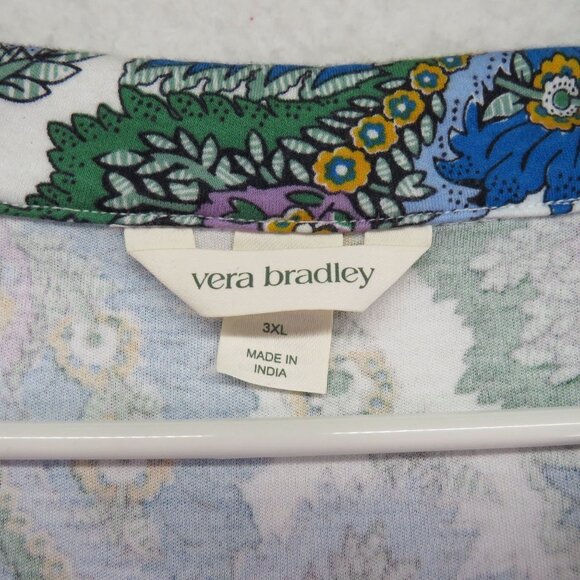 Vera Bradley Pajama Set Size 3XL Flowers Feathers Paisley Floral Shirt Pants - Picture 7 of 16